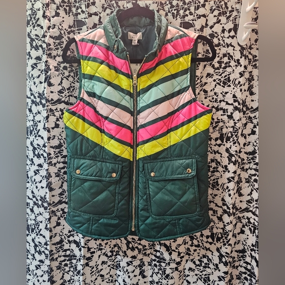crown & ivy Jackets & Blazers - Colorful Striped Women's Quilted Vest